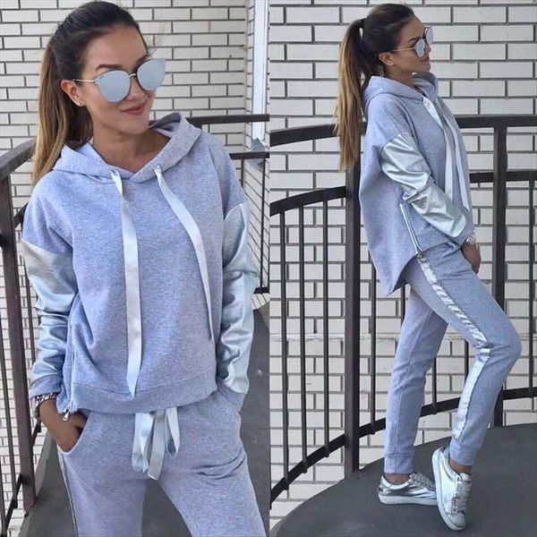 tracksuit two piece set autumn womenpant clothes solid hooded pu long sleeve sweatshirt and sports jogging suit female outfits, White
tracksuit two piece set autumn womenpant clothes solid hooded pu long sleeve sweatshirt and sports jogging suit female outfits, White