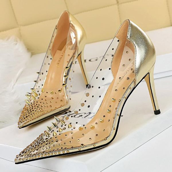 summer women transparent studded 8.5cm high heels pumps designer crystal rivets gold lady wedding bridal party shoes dress, Black
summer women transparent studded 8.5cm high heels pumps designer crystal rivets gold lady wedding bridal party shoes dress, Black