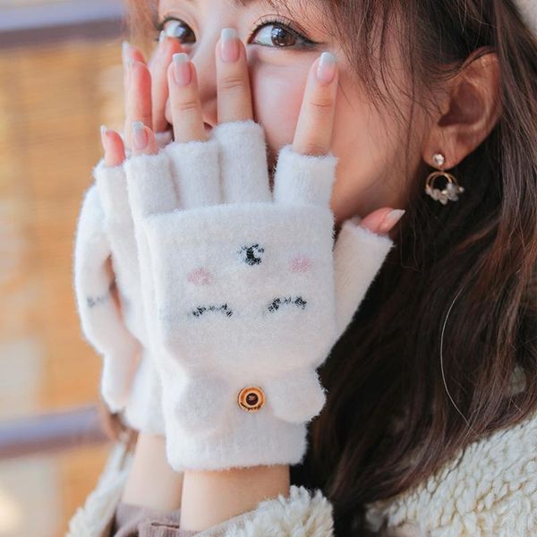 five fingers gloves winter plush knitted ladies clamshell half-finger outdoor plus velvet thickening warm mitten cute cartoon, Blue;gray
five fingers gloves winter plush knitted ladies clamshell half-finger outdoor plus velvet thickening warm mitten cute cartoon, Blue;gray