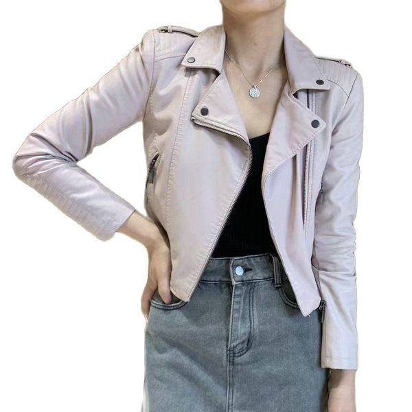 women's leather & faux 2021 spring autumn fashion women casual slim fit short jackets female pink black long sleeve vintage pu coats
women's leather & faux 2021 spring autumn fashion women casual slim fit short jackets female pink black long sleeve vintage pu coats