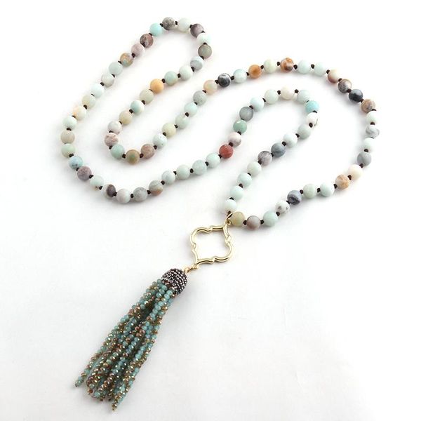 pendant necklaces fashio artisan jewelry frosted amazonite stone long knotted spade and tassel punk for women lariat necklace, Silver
pendant necklaces fashio artisan jewelry frosted amazonite stone long knotted spade and tassel punk for women lariat necklace, Silver