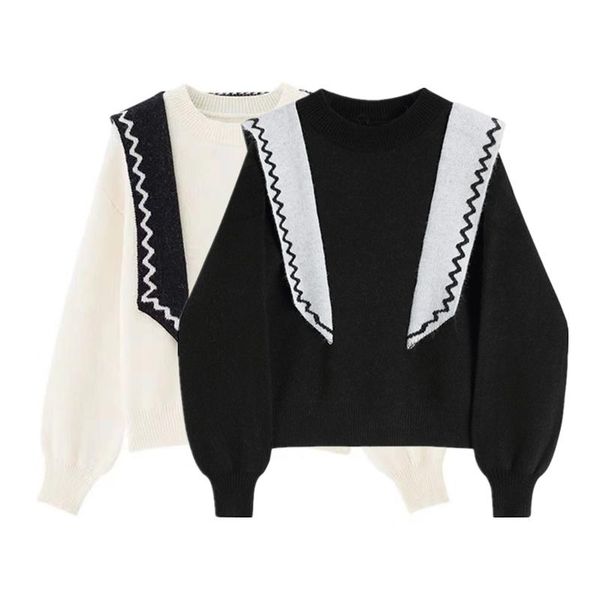 women's sweaters sweater women autumn winter style college wind round neck pullover temperament fake two-piece knitted coat jacket, White;black
women's sweaters sweater women autumn winter style college wind round neck pullover temperament fake two-piece knitted coat jacket, White;black