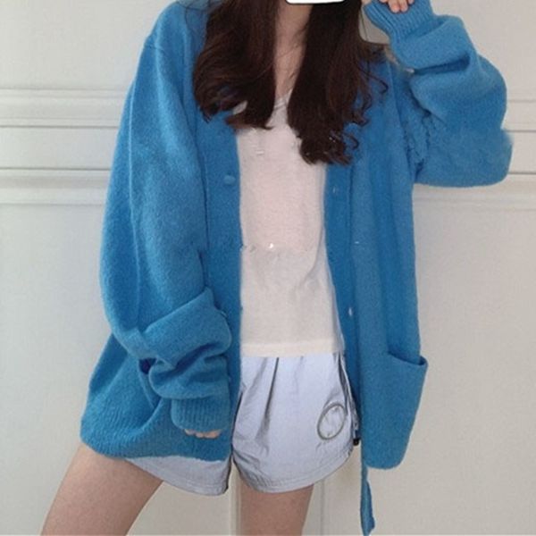 sweaters three colors sweater women's v-neck long sleeve autumn winter single breasted double pockets female knit cardigan coat, White;black
sweaters three colors sweater women's v-neck long sleeve autumn winter single breasted double pockets female knit cardigan coat, White;black
