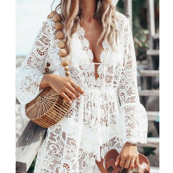 women's swimwear xingqing summer lace croche dress women crochet bikini cover up floral ladies bathing beach suit woman beachwear, White;black
women's swimwear xingqing summer lace croche dress women crochet bikini cover up floral ladies bathing beach suit woman beachwear, White;black