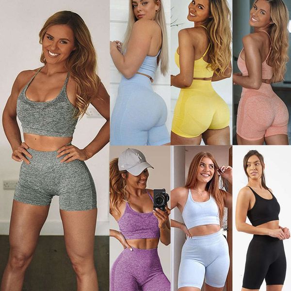 women's sweaters 2021 yoga suit sports high waist shorts fitns bra vt summer, White;black
women's sweaters 2021 yoga suit sports high waist shorts fitns bra vt summer, White;black