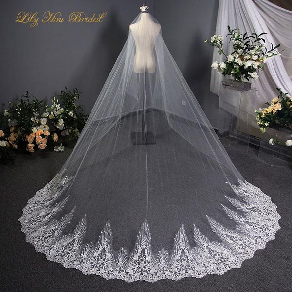bridal veils sequined lace appliques edge one layer long 3.8 meters wedding party accessories, Black
bridal veils sequined lace appliques edge one layer long 3.8 meters wedding party accessories, Black