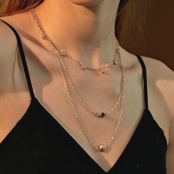 chains 3-layer necklace jewelry round pendant multilayer gold color for women necklaces & pendants charms jewellery, Silver
chains 3-layer necklace jewelry round pendant multilayer gold color for women necklaces & pendants charms jewellery, Silver