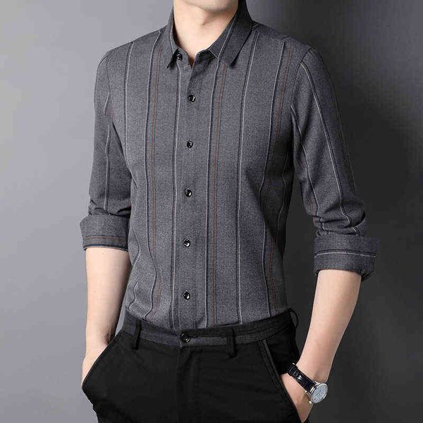 2021 autumn winter long sleeve striped fashion versatile busins light luxury non iron wrinkle ristant men's shirt, White;black
2021 autumn winter long sleeve striped fashion versatile busins light luxury non iron wrinkle ristant men's shirt, White;black