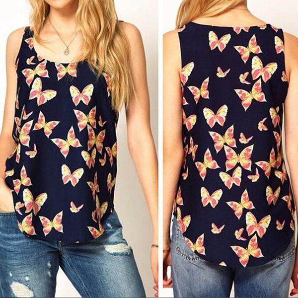 women's tanks & camis women t shirt butterfly print summer sleeveless tank camisole blusas femininas s-xxxl, White
women's tanks & camis women t shirt butterfly print summer sleeveless tank camisole blusas femininas s-xxxl, White