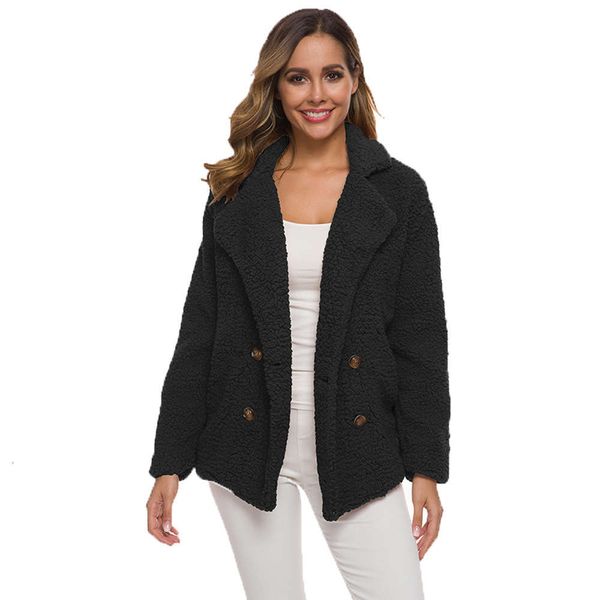 autumn winter plush sweater with plush double breasted lamb wool coat female, Black;brown
autumn winter plush sweater with plush double breasted lamb wool coat female, Black;brown