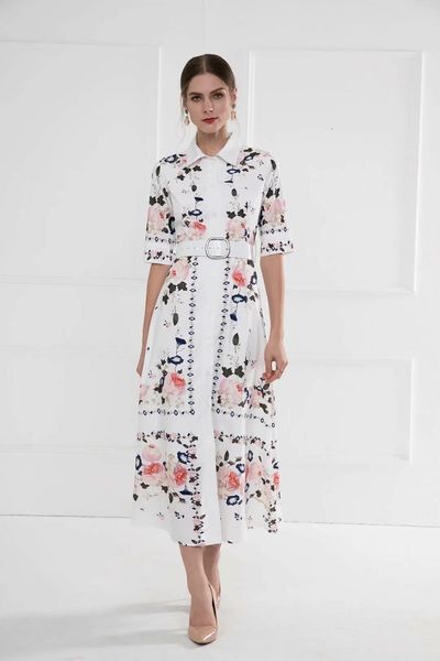dress est fashion spring summer women turn-down collar exquisite flower print half sleeve casual long white dress, Black;gray
dress est fashion spring summer women turn-down collar exquisite flower print half sleeve casual long white dress, Black;gray