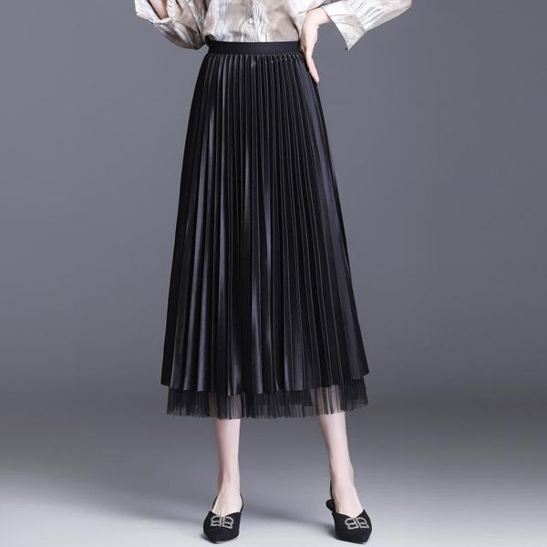 skirts summer women long both sides can wear a-line pleated skirt velvet lace elegant fashion female vestido elastic waist c2513, Black
skirts summer women long both sides can wear a-line pleated skirt velvet lace elegant fashion female vestido elastic waist c2513, Black