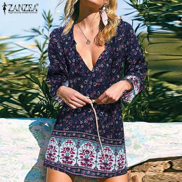 women's blouses & shirts summer bohemian beach blouse zanzea women floral printed shirt casual mini vestidos loose v neck long sleeve h, White
women's blouses & shirts summer bohemian beach blouse zanzea women floral printed shirt casual mini vestidos loose v neck long sleeve h, White