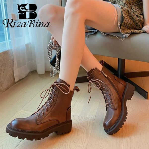 boots rizabina size 34-43 women genuine leather ankle shoes thick heels lace up fashion cool outdoor ins female footwear, Black
boots rizabina size 34-43 women genuine leather ankle shoes thick heels lace up fashion cool outdoor ins female footwear, Black