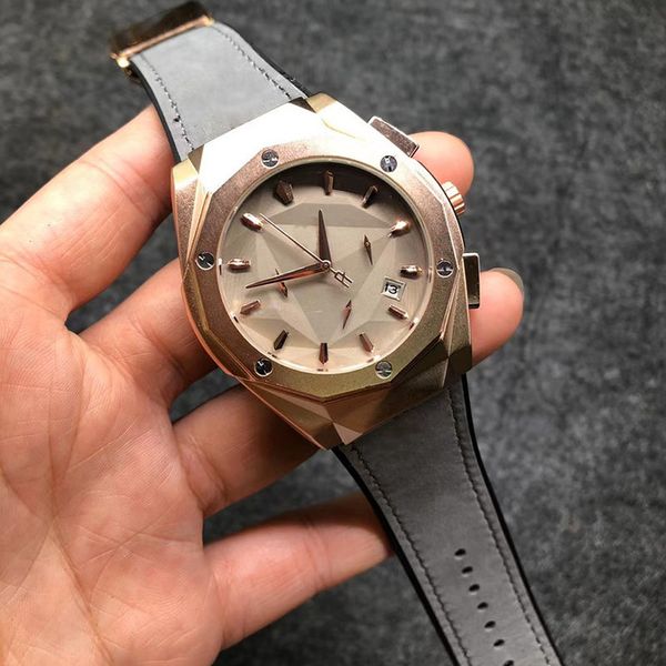 1-9mens gold watches leather strap screw embedded in rubber case design business models sports luxury fashion brand quartz chronograph, Slivery;brown
1-9mens gold watches leather strap screw embedded in rubber case design business models sports luxury fashion brand quartz chronograph, Slivery;brown