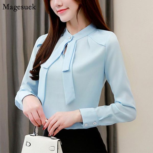 women's blouses & shirts bow casual button chiffon blouse shirt elegant autumn women long sleeve office solid blusas mujer 2236, White
women's blouses & shirts bow casual button chiffon blouse shirt elegant autumn women long sleeve office solid blusas mujer 2236, White