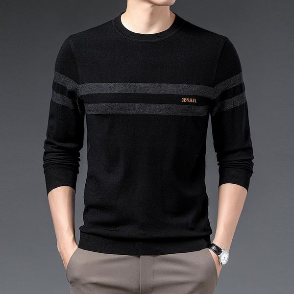 men's sweaters men clothing 2021 fall round neck long-sleeved sweater striped knitted bottoming shirt, White;black
men's sweaters men clothing 2021 fall round neck long-sleeved sweater striped knitted bottoming shirt, White;black