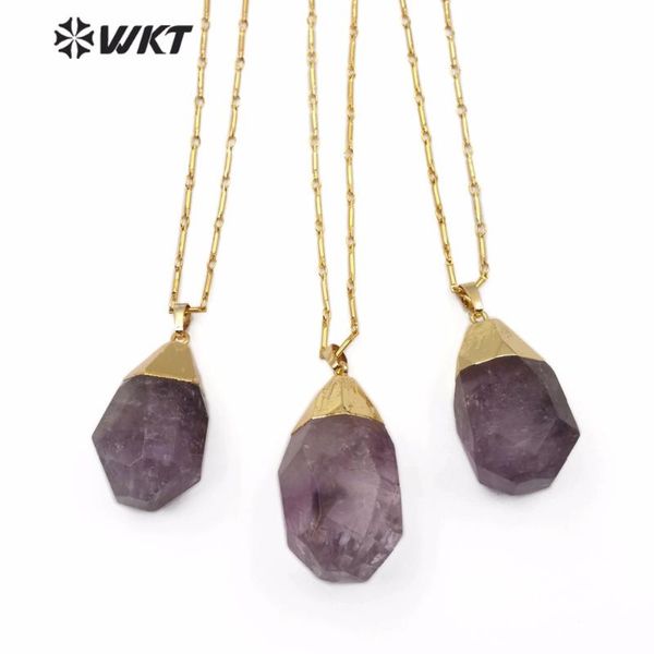 pendant necklaces wt-n1146 natural raw cut amethysts necklace charm purple stone with golden bamboo chain women jewelry, Silver
pendant necklaces wt-n1146 natural raw cut amethysts necklace charm purple stone with golden bamboo chain women jewelry, Silver