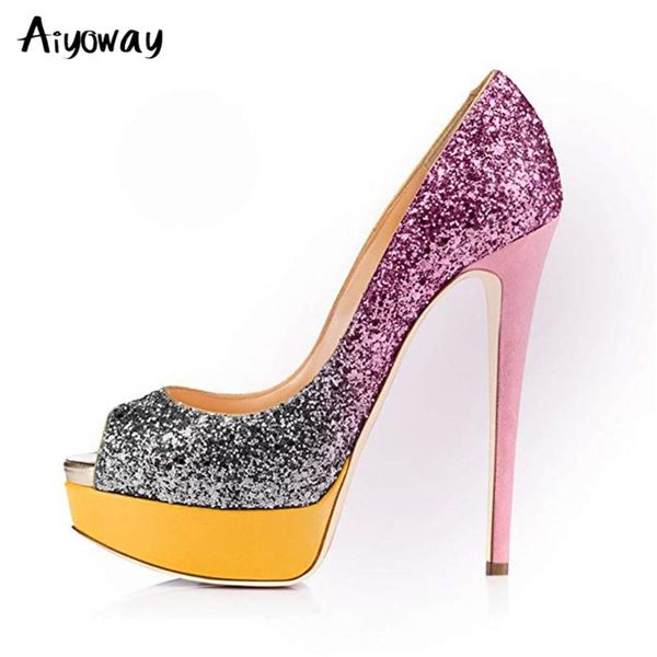dress shoes aiyoway arrivals sequined cloth peep toe bling pumps women slip on platform high heels wedding party glitter, Black
dress shoes aiyoway arrivals sequined cloth peep toe bling pumps women slip on platform high heels wedding party glitter, Black