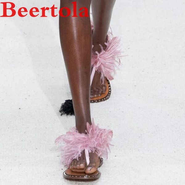 summer women's sandals flip flops ostrich feather decor runway flats shoes women large size casual style sandalias de mujer, Black
summer women's sandals flip flops ostrich feather decor runway flats shoes women large size casual style sandalias de mujer, Black