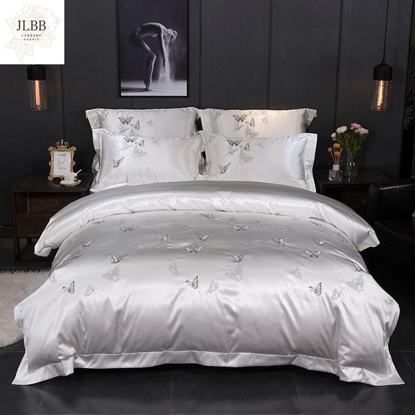 bedding sets 4pcs silver white luxury silky cotton set chic embroidery butterfly us king size duvet cover bed sheet
bedding sets 4pcs silver white luxury silky cotton set chic embroidery butterfly us king size duvet cover bed sheet