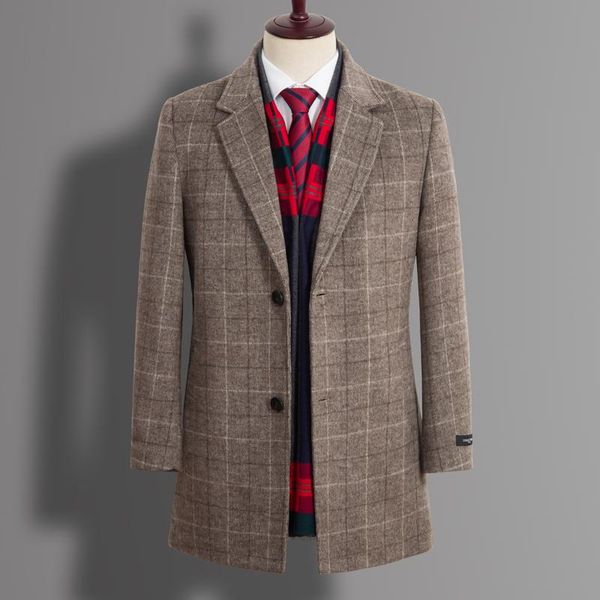 men's wool & blends woolen plaid suits coats 2021 winter thicken warm men business casual classic overcoat brand jacket, Black
men's wool & blends woolen plaid suits coats 2021 winter thicken warm men business casual classic overcoat brand jacket, Black