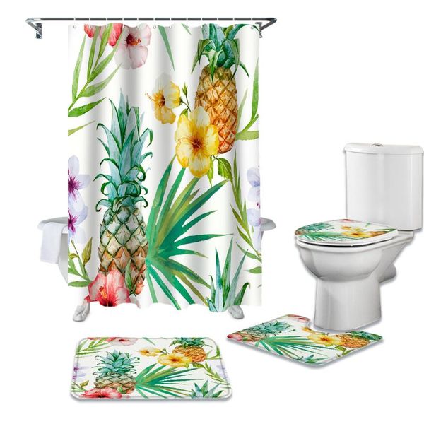 shower curtains summer tropical leaves pineapple flowers curtain sets non-slip rugs toilet lid cover and bath mat bathroom set
shower curtains summer tropical leaves pineapple flowers curtain sets non-slip rugs toilet lid cover and bath mat bathroom set