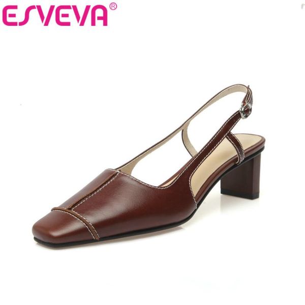 dress shoes esveva 2021 genuine leather female sandals ankle strap slingback high heels summer hollow fashion women big size 34-39, Black
dress shoes esveva 2021 genuine leather female sandals ankle strap slingback high heels summer hollow fashion women big size 34-39, Black