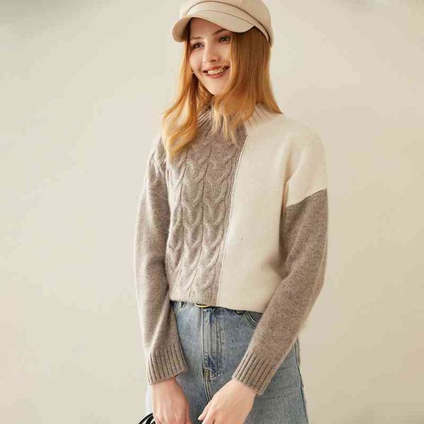 women's two piece pants autumn and winter fashion spliced cashmere sweater 100% pure women's jacket z9v5, White
women's two piece pants autumn and winter fashion spliced cashmere sweater 100% pure women's jacket z9v5, White