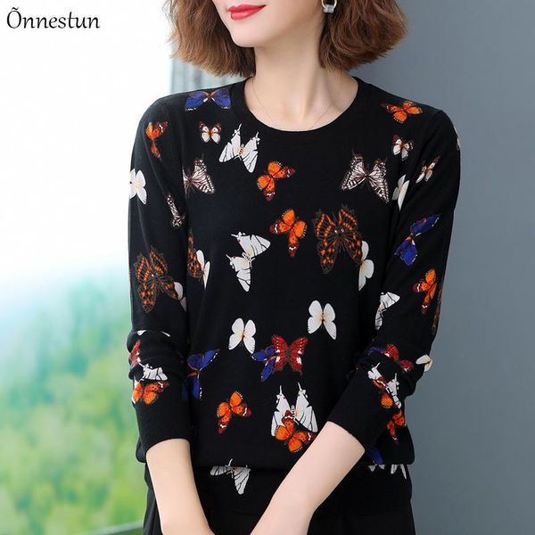 women's sweaters print butterfly sweater women autumn spring korean fashion clothing long sleeve pullover plus size, White;black
women's sweaters print butterfly sweater women autumn spring korean fashion clothing long sleeve pullover plus size, White;black