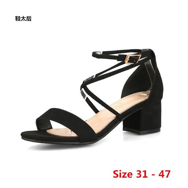 dress shoes sandalas women summer med high heels fashion dancing heel sandals party small big size 31 - 47, Black
dress shoes sandalas women summer med high heels fashion dancing heel sandals party small big size 31 - 47, Black