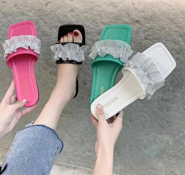 slippers bling crystal flat for women candy colors soft bottom beach slides woman outdoor casual low heel sandals female, Black
slippers bling crystal flat for women candy colors soft bottom beach slides woman outdoor casual low heel sandals female, Black