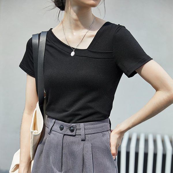 summer t shirt women cotton solid temperament v neck loose t-shirt casual short sleeve basic slim thin tee female women's, White
summer t shirt women cotton solid temperament v neck loose t-shirt casual short sleeve basic slim thin tee female women's, White