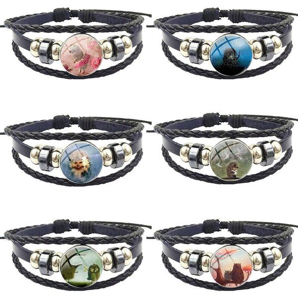 charm bracelets for girls gifts black leather bracelet bangle glass cabochon vintage statement fashion jewelry hedgehog in the fog design, Golden;silver
charm bracelets for girls gifts black leather bracelet bangle glass cabochon vintage statement fashion jewelry hedgehog in the fog design, Golden;silver