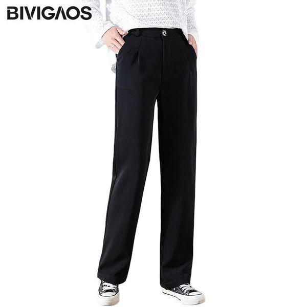 women's pants & capris bivigaos spring women black single button suit retro style slim lady's drape straight wide leg ol trousers, Black;white
women's pants & capris bivigaos spring women black single button suit retro style slim lady's drape straight wide leg ol trousers, Black;white