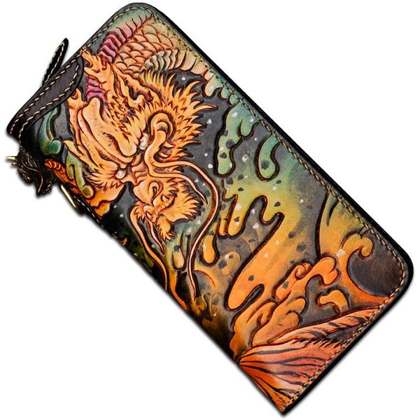 wallets high-grade handmade carving fierce tiger zipper purses men long clutch vegetable tanned leather wallet card holder, Red;black
wallets high-grade handmade carving fierce tiger zipper purses men long clutch vegetable tanned leather wallet card holder, Red;black