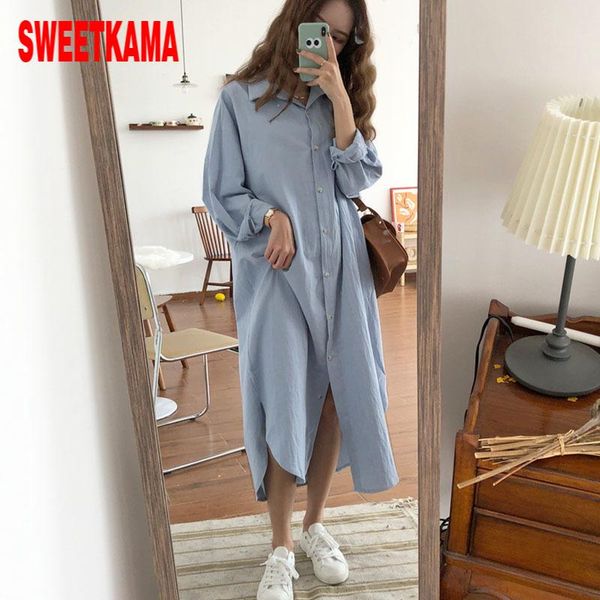 casual dresses paris girl autumn long dress sleeve shirt turn down collar woman lady loose fashion maxi cotton blue, Black;gray
casual dresses paris girl autumn long dress sleeve shirt turn down collar woman lady loose fashion maxi cotton blue, Black;gray