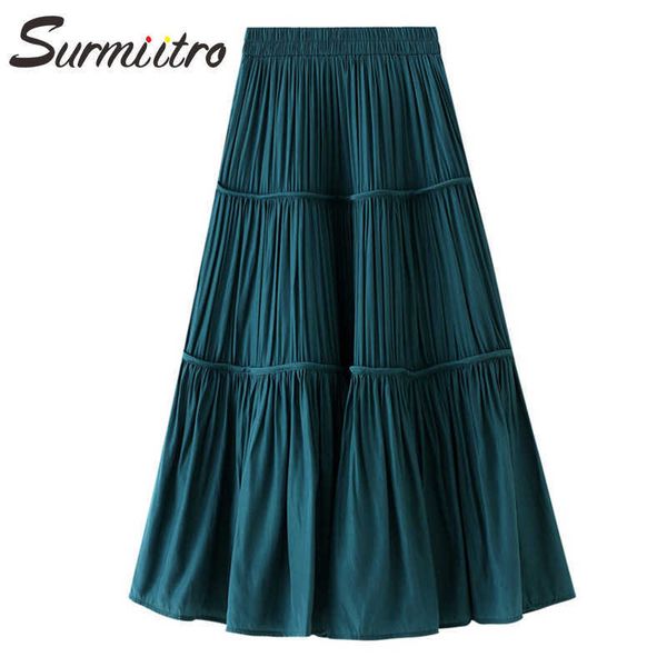 surmiitro fashion summer long skirt women korean style yellow high waist aesthetic midi pleated skirt female 210712, Black
surmiitro fashion summer long skirt women korean style yellow high waist aesthetic midi pleated skirt female 210712, Black