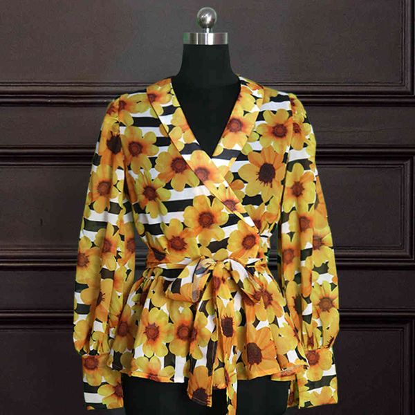 women blouse shirts printed floral see through peplum v neck long lantern sleeves yellow autumn new fashion lady bluas, White
women blouse shirts printed floral see through peplum v neck long lantern sleeves yellow autumn new fashion lady bluas, White