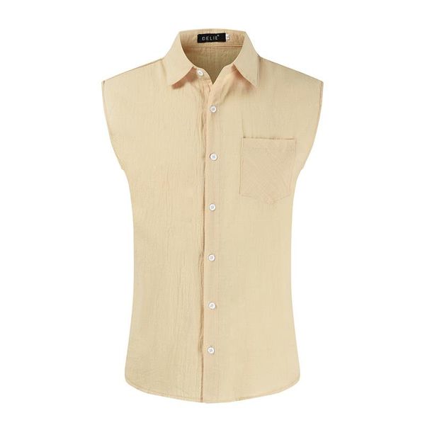 men's dress shirts solid men summer casual sleeveless mens shirt pocket linen breathable camisas slim plus size chemise homme xxxxl, White;black
men's dress shirts solid men summer casual sleeveless mens shirt pocket linen breathable camisas slim plus size chemise homme xxxxl, White;black