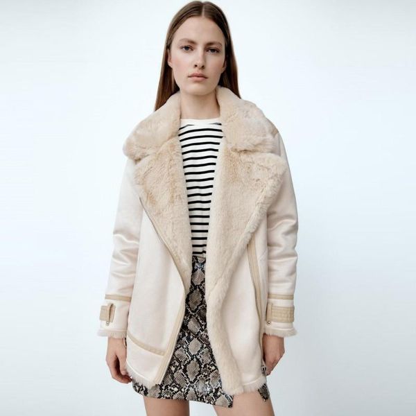 women's jackets 2021 autumn/winter women coat with wool liner clothes elegant fashion design outwear zipper fur collar jacket, Black;brown
women's jackets 2021 autumn/winter women coat with wool liner clothes elegant fashion design outwear zipper fur collar jacket, Black;brown