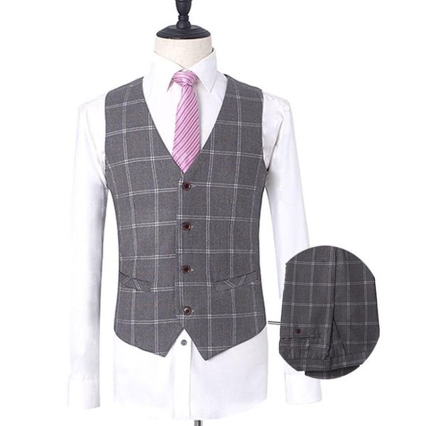 men's vests plaid vest suits for men 2 pcs high-end v neck jacket groosmen groom wear clothing suitwear suit male 2021, Black;white
men's vests plaid vest suits for men 2 pcs high-end v neck jacket groosmen groom wear clothing suitwear suit male 2021, Black;white