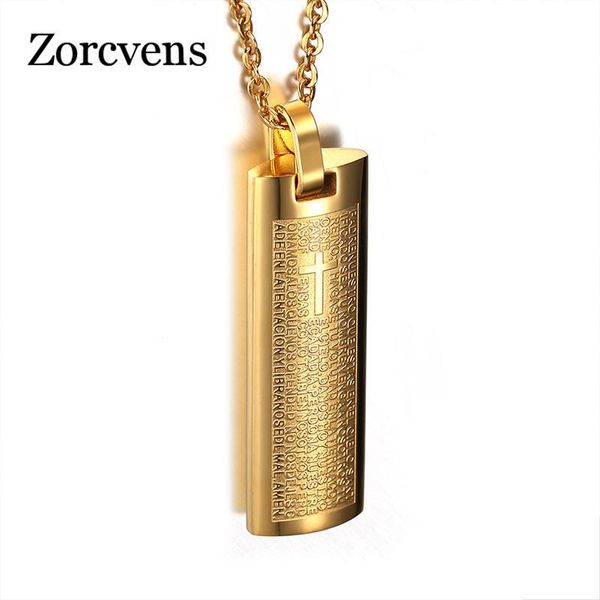 pendant necklaces modyle black blue gold silver color men 316l stainless steel necklace spanish bible lords prayer cross vintage jewelry
pendant necklaces modyle black blue gold silver color men 316l stainless steel necklace spanish bible lords prayer cross vintage jewelry