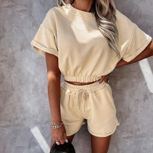 women's tracksuits donsignet fashion suit summer casual round neck pullover solid color elastic short sleeve shorts two-piece, Gray
women's tracksuits donsignet fashion suit summer casual round neck pullover solid color elastic short sleeve shorts two-piece, Gray