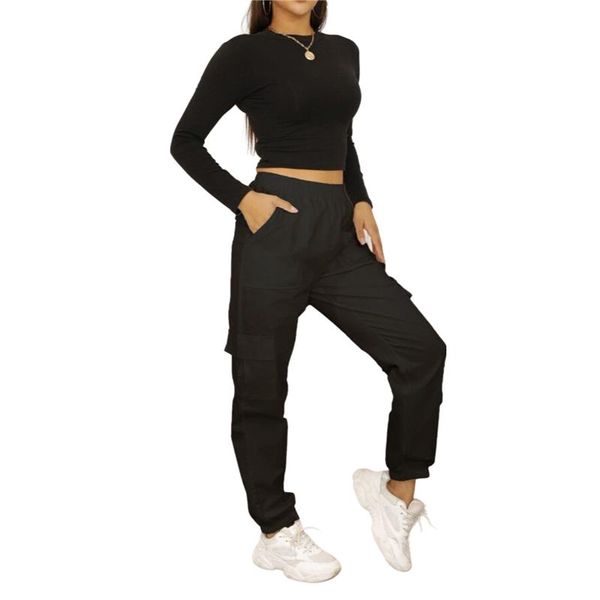women's casual cargo pants elastic waist solid color workout sport with pockets & capris, Black;white
women's casual cargo pants elastic waist solid color workout sport with pockets & capris, Black;white