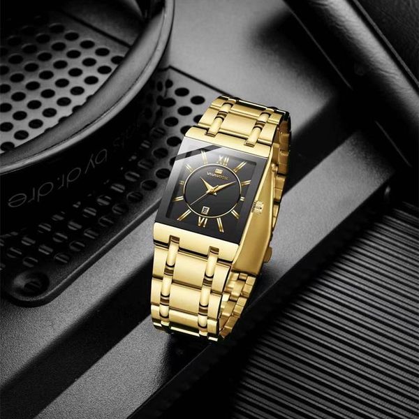wristwatches relogio masculino wwoor gold watch men square mens watches golden quartz stainless steel waterproof wrist, Slivery;brown
wristwatches relogio masculino wwoor gold watch men square mens watches golden quartz stainless steel waterproof wrist, Slivery;brown