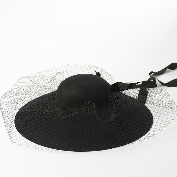 fashion big hat elegant mesh wool felt dome large brim show concave shape veil, Blue;gray
fashion big hat elegant mesh wool felt dome large brim show concave shape veil, Blue;gray