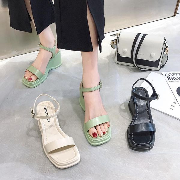 sandals fashion female 2021 summer style comfortable platform wedge open toe high-heeled roman, Black
sandals fashion female 2021 summer style comfortable platform wedge open toe high-heeled roman, Black