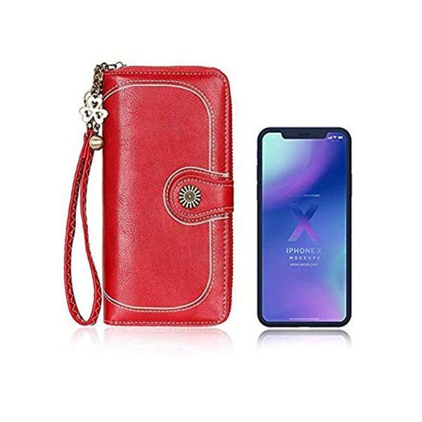 wallets ladies leather wallet fashion hollow retro designer long zipper phone bag card holder with metal decoration, Red;black
wallets ladies leather wallet fashion hollow retro designer long zipper phone bag card holder with metal decoration, Red;black