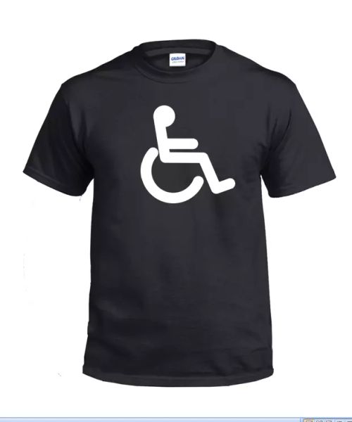 Handicap T-shirt Black White cotton Shirt Disabled Assisted Funny Gift S - 5XL, White;black
Handicap T-shirt Black White cotton Shirt Disabled Assisted Funny Gift S - 5XL, White;black